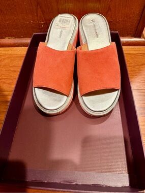 Johnston & Murphy Coral Suede Slide Mules